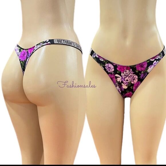 Victorias Secret Very Sexy Bling Crystal Bombshell shine strap Thong Panty Small - Picture 4 of 5